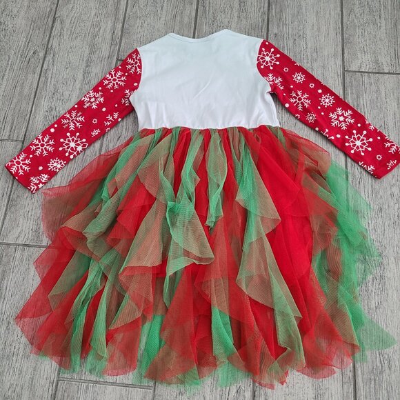 Girls Christmas Unicorn Tutu Dress Red and Green Size 4–5Y - Picture 11 of 11